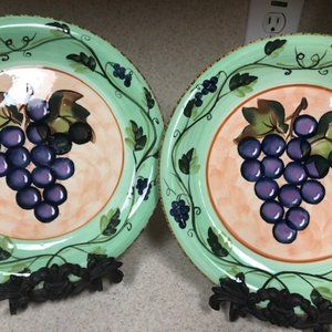 CBK 1998 Decorative Grape Plates, lot of 2